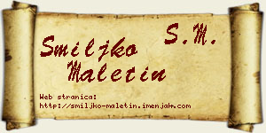 Smiljko Maletin vizit kartica